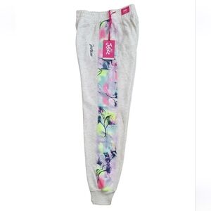 Justice Gray Sweatpants with Floral Side Panel